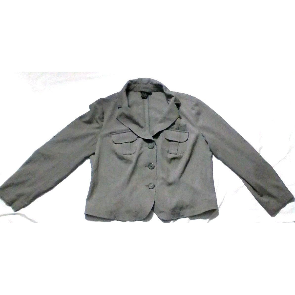 Lane Bryant Blazer Size 16 Gray Women's 3 Button Jacket Suit Coat Polyester